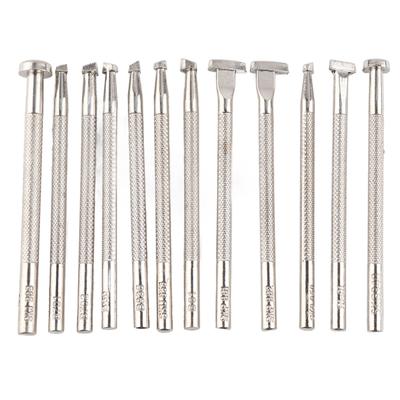 12PCS Nástroje pro gravírování a embosování do kůže Nástroj na pracovní ražení do kůže