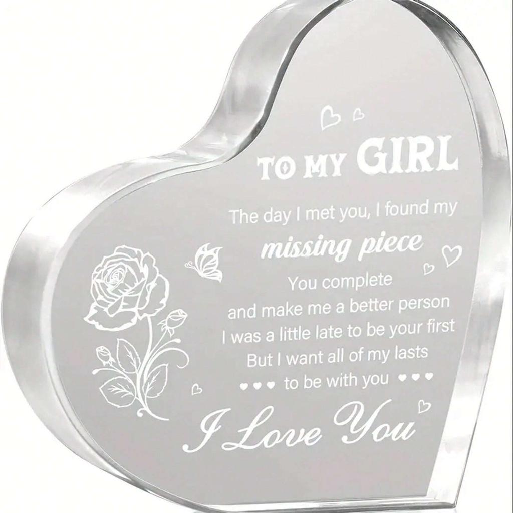 Acrylic Heart-Shaped Gifts Decor Sign For Girlfriend Mother and Friend Birthday Christmas Mothers Day and Valentine's Day Gifts