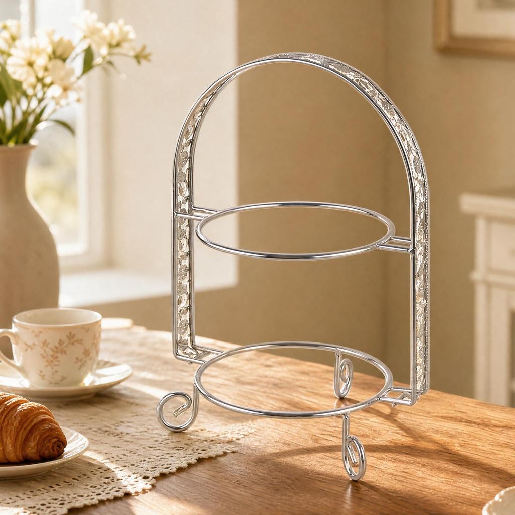 Metal Pastry Display Stand with Circular Tiers Decorative Cake