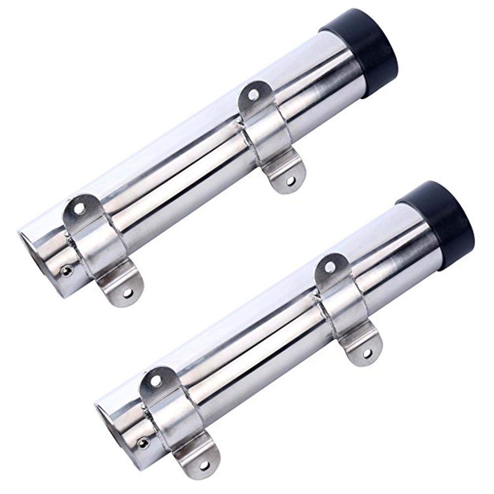 Amarine-made Stainless Steel Rod Holder for Boats, Fishing Rod Stand, Boat Supplies (2 Pieces)