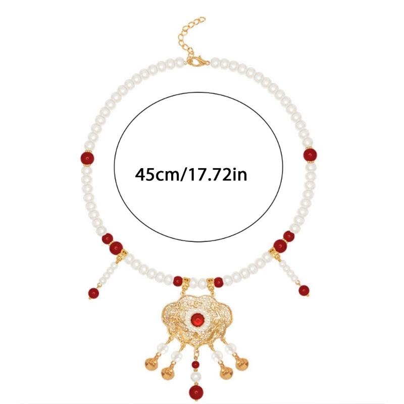 Stylish Chinese Necklace with Ancient Bell Pendant Intricately Crafted Necklace Accessory Perfect for Hanfu Enthusiasts