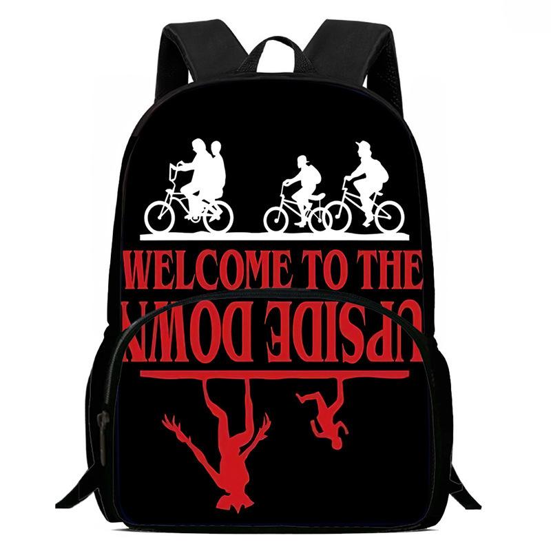Stranger Things Printed Backpack Stranger Things5 Student School Bag Cartoon Lightweight Front Bag Backpack