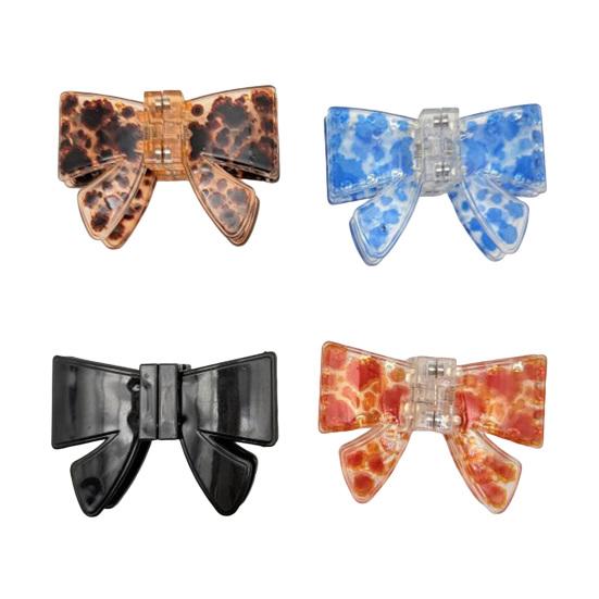 1/4Pcs Hair Clips for Women, Imitation Acetate Plate Hair Claw with Strong Spring Clamp, 3D Bow Design Magnetic Hair Clip for Daily Wear