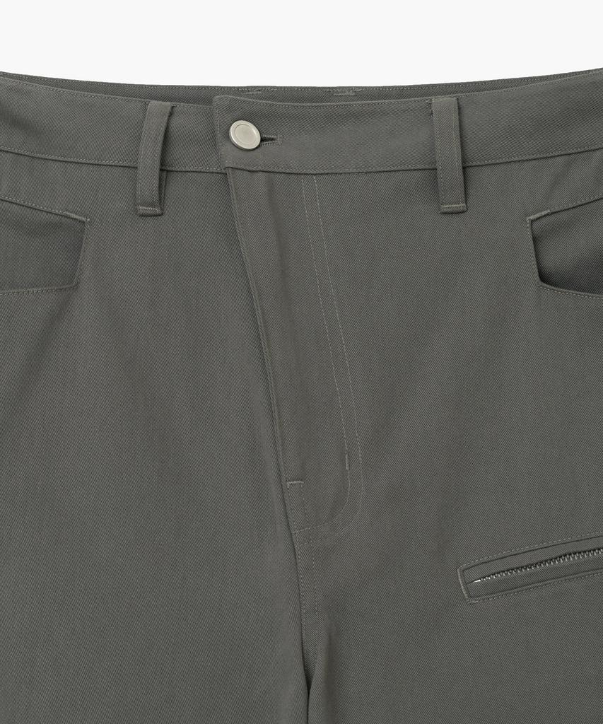 MILLO ARCHIVE Slant Cut Curved Pants [Khaki Gray]