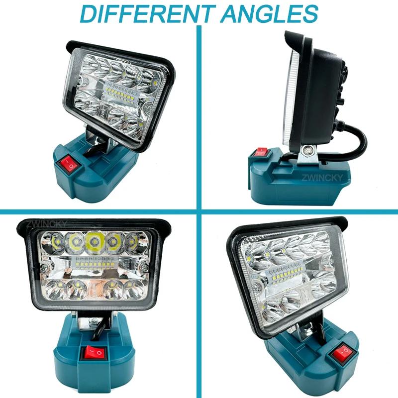 3/5/8 Inch LED Work Light Flashlight For Makita 18V Li-ion Battery Handheld Spotlight WIth Switch Night Lighting Tools