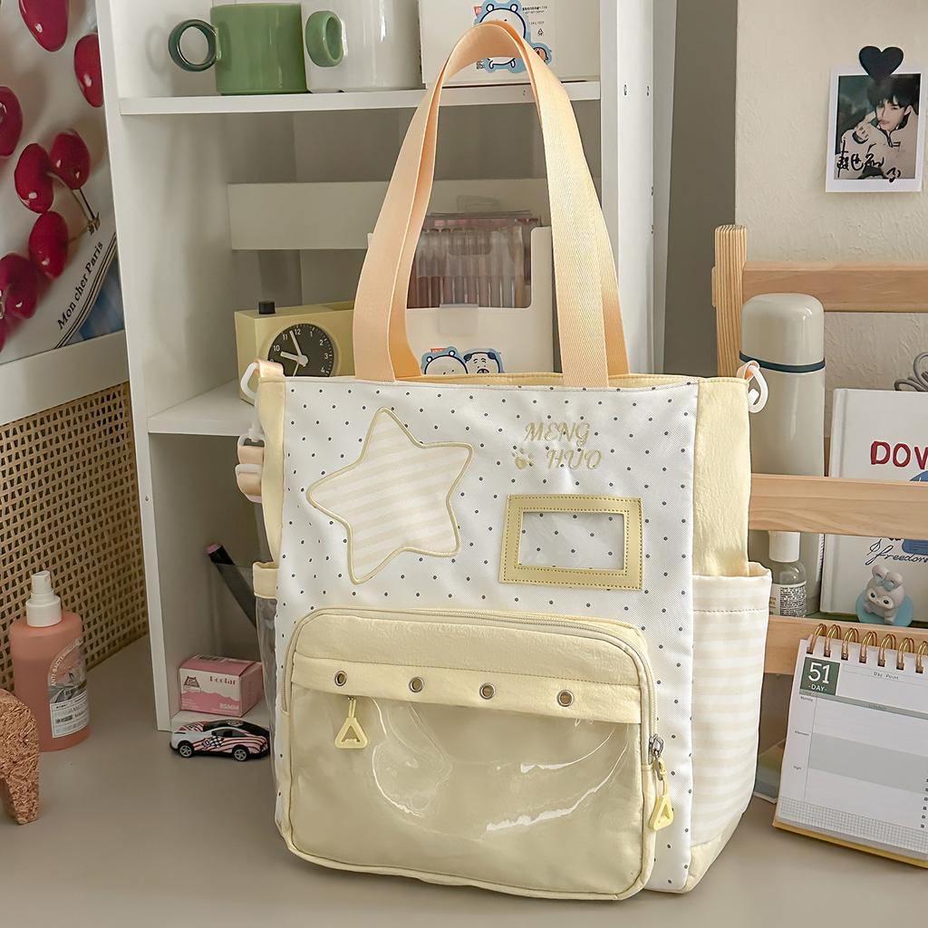 School bag cute and sweet pain bag for middle school students, high aesthetic value color-blocking Japanese niche design for girls' shoulder bag