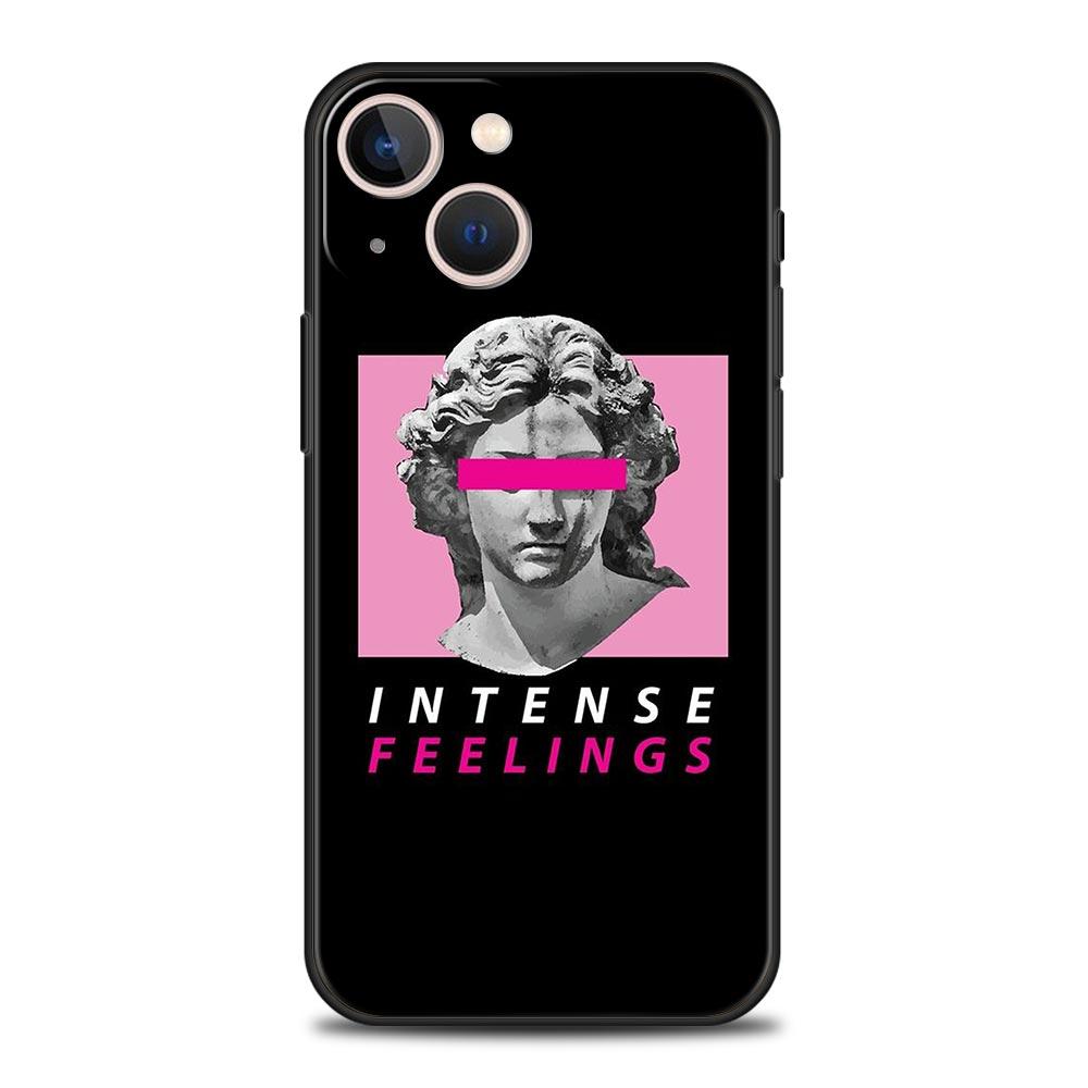 Cartoon Statue Abstract Art Phone Case Cover for iPhone 17 16 15 14 13 12 Pro Max 11 Pro Max 17 AIR Plus Shockproof Soft TPU Bag