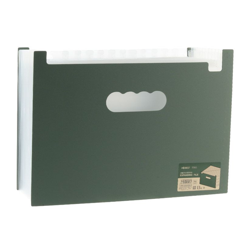 

Document Storage Student Test Paper Buggy Bag Accordion Folder A4 File Bag Multi-Functional File Bag Production Inspection Materials Storage Book 13 Grid-Dark Green
