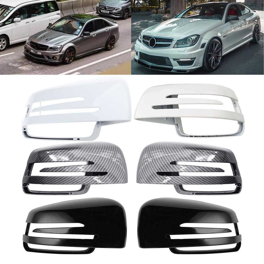 მარცხენა მარჯვენა გვერდითი კარების სარკის საფარი მერსედესისთვის W204 X204 W212 W221 C300 C218 მანქანის გვერდითი სარკის საფარი ფრთის თავსახური