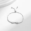 Luxury Charm Adjustable Boxes Chain for Women  Fine Jewelry 925 Sterling Silver Sparkling Zirconia Bowknot Bangle Bracelet