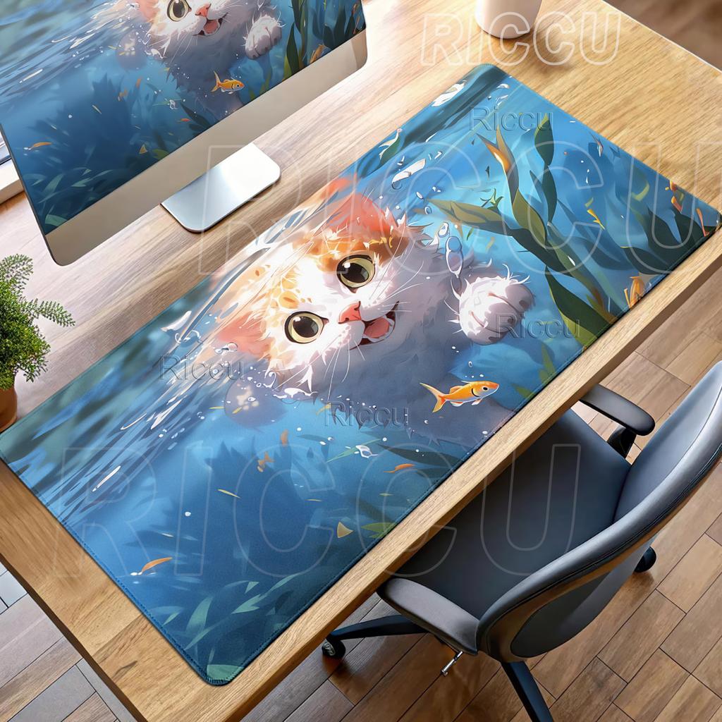 Mouse Pads Anime Gaming Aesthetics Cartoon Cat Pattern Keyboard Rubber Rugs Offices Accessories Professional Mats Free Shipping