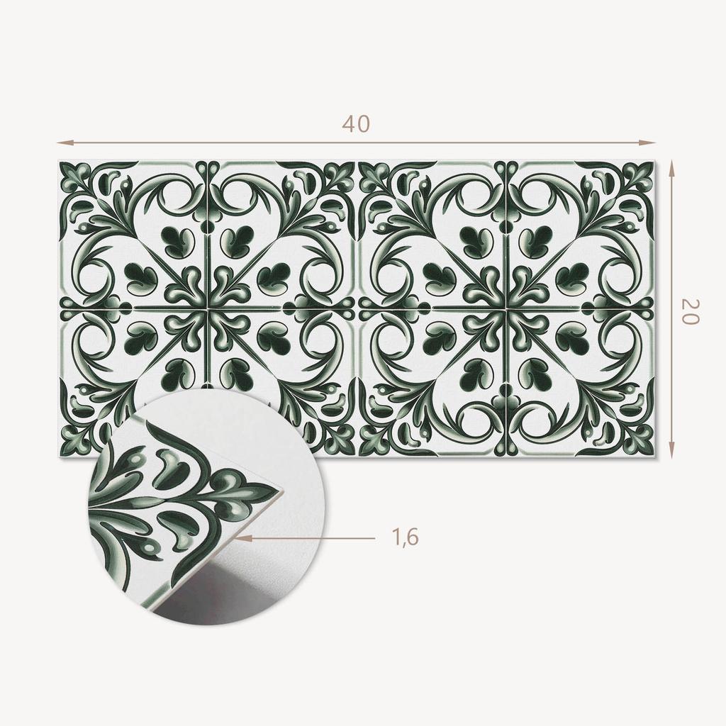 Winylowe Kafelki Z Grafiką Do Łazienki Wzór Roślinny W Kafelku 10X40X20 Cm