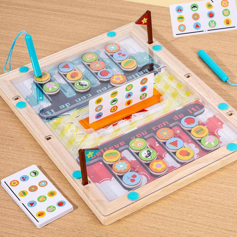 

Children s fine movements, two-person magnetic battle, walking maze game, hand-eye coordination thinking training toy