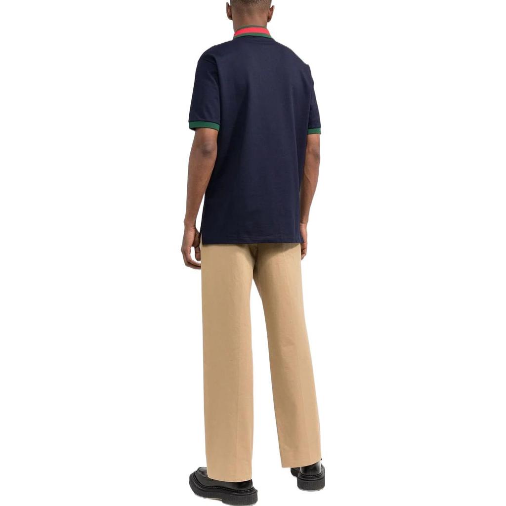 Gucci Web stripe-collar piqué polo shirt 701735-XJELJ-4437