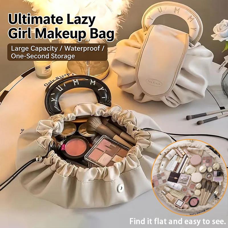 Portable Makeup Bag For Daily Use Women Large Capacity Travel Toiletry Bags Drawstring Cosmetic Storage Pouch