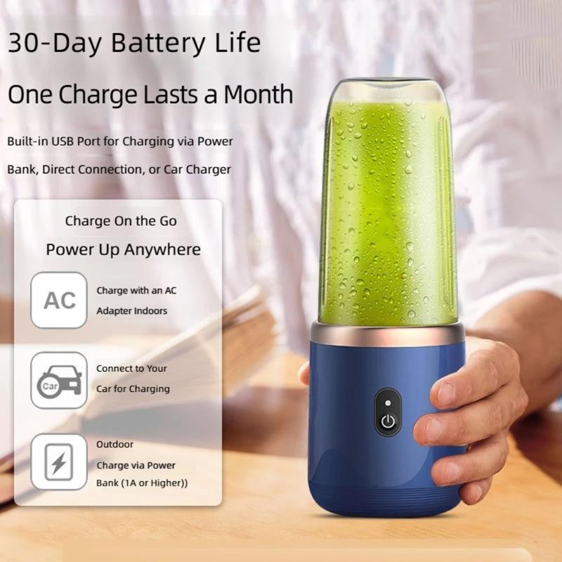 Personal Smoothie Cup Maker Set, Rechargeable Mixing Cup with Extra Drink Cup for Kitchen, Dorm, and Office Use