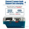 Li-ion Battery Adapter Converter Portable Quick Charging Socket Adapter Converter 140W Type-C Interface Digital Display Adapter