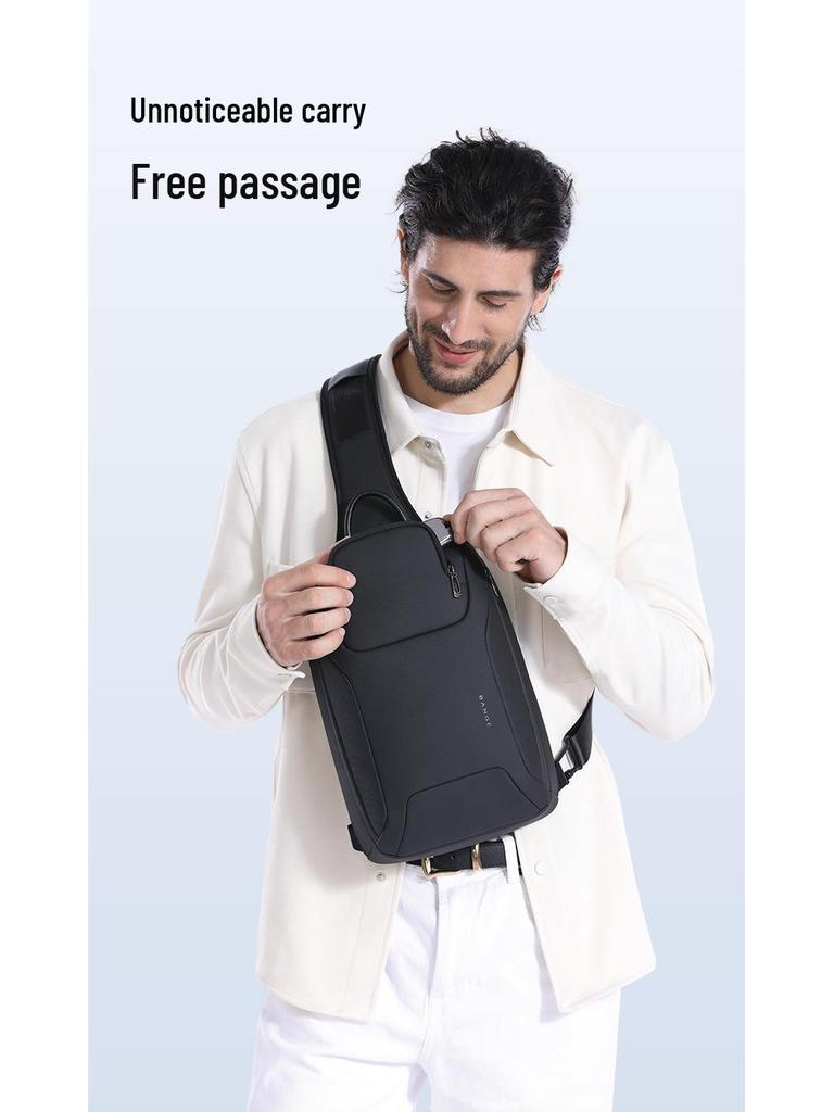 BANGE Men's Large Capacity Crossbody Chest Bag - Korean Style for Business and Motorcycling