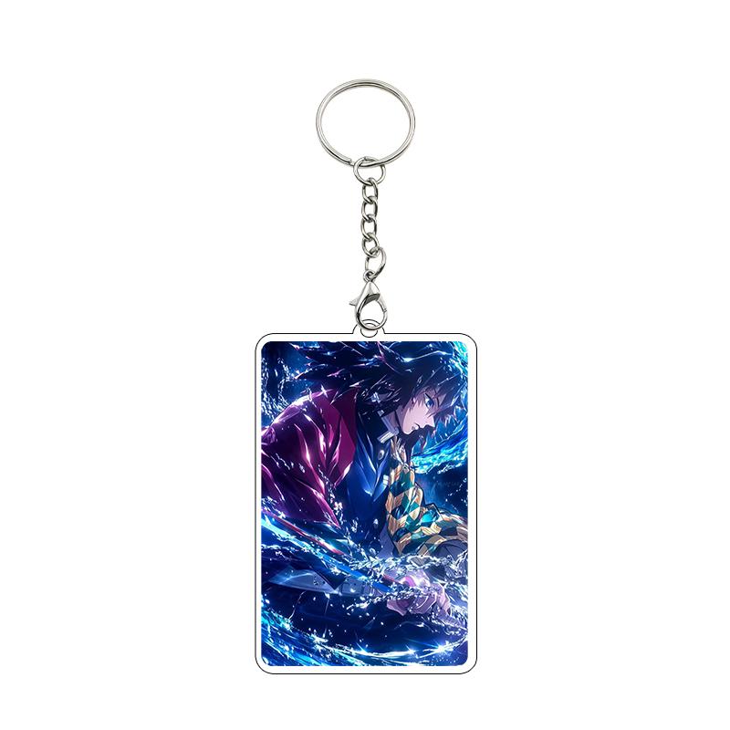Anime 8cm Kamado Tanjiro Nezuko Agatsuma Zenitsu Cartoon Characters Acrylic Keychain Accessories Car Pendant Gifts Toy Wholesale