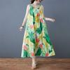 Women's Loose Chiffon Mid Length Dress Long Skirt