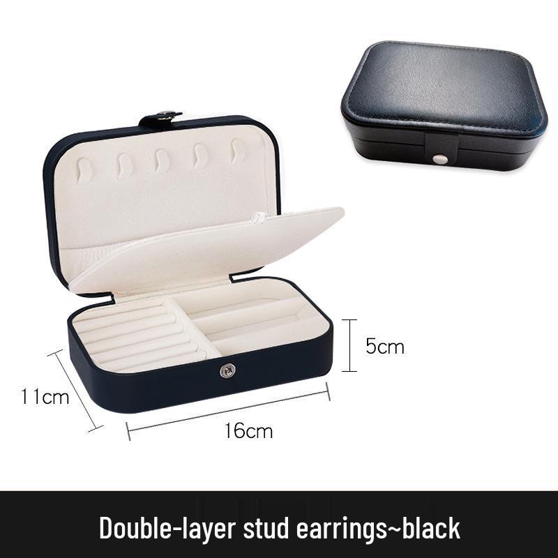 

Портативная шкатулка для хранения ювелирных изделий из ПУ кожи большой вместимости для ожерелий, серег, колец и подвесок