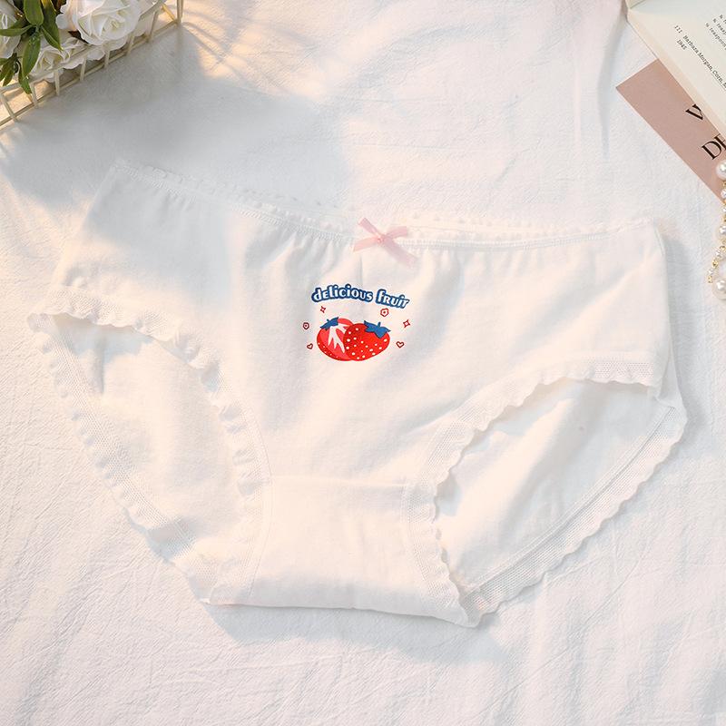 Plus Size Women's New Cute Plain Cotton Soft Breathable Skin Friendly Panties