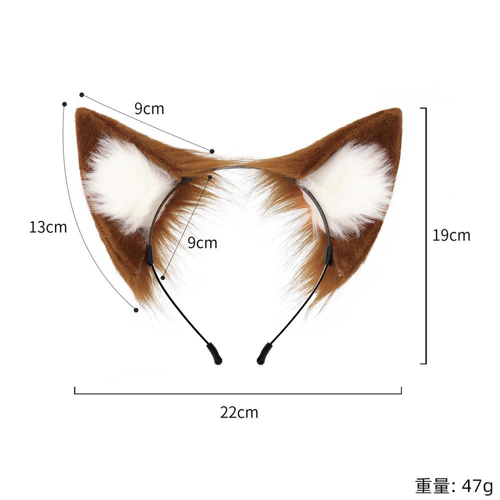 Japanese-style faux fox ear headband, handmade plush fox ear hair accessory cos Halloween costume props and accessories