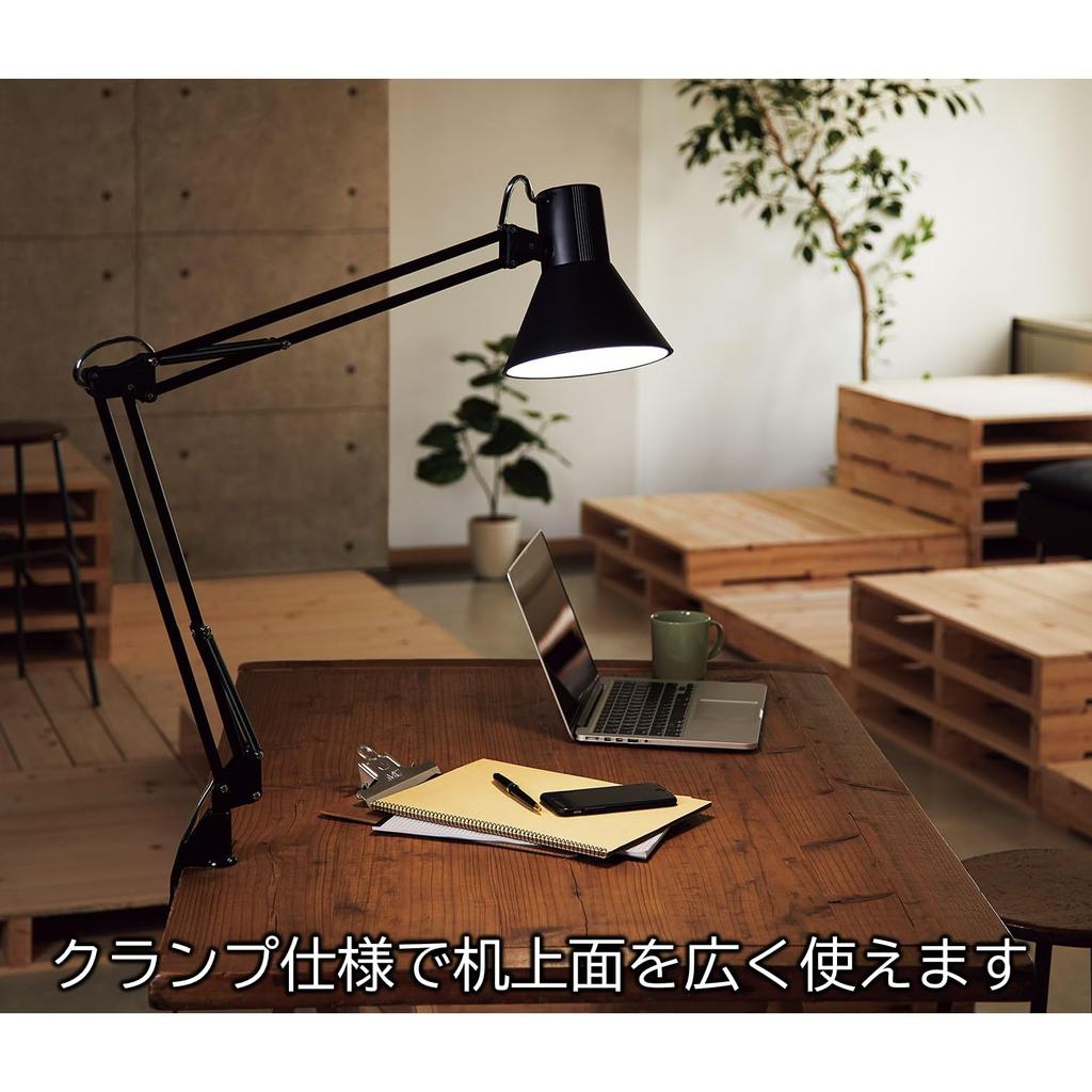 Yamada Shomei LED Desk Light Alloy Steel Black E26LED Bulb Daylight White Z-LIGHT Z-108NB