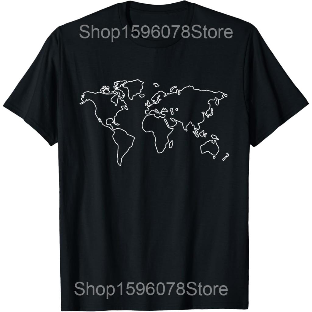 Easily Distracted By Maps Funny Geography Teacher T Shirts Unisex Streetwear Tee Shirt Short Sleeve Unisex Loose Clothing