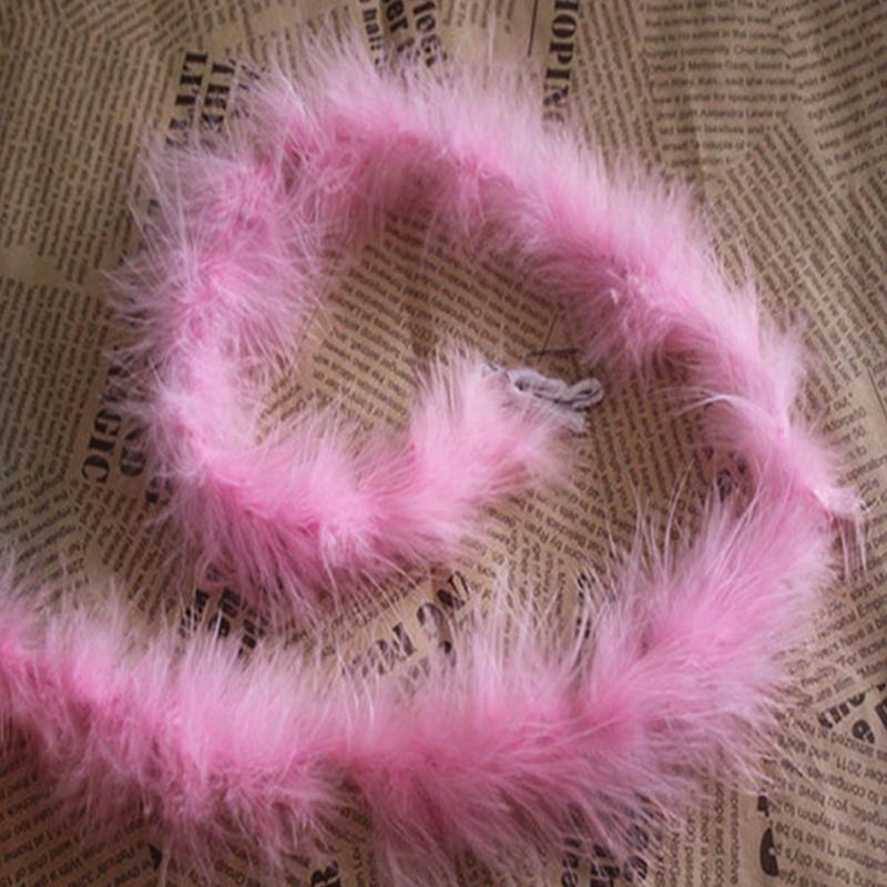 Růžové peříčkové boa Nadýchaná řemeslná dekorace 6,6 stopy dlouhé