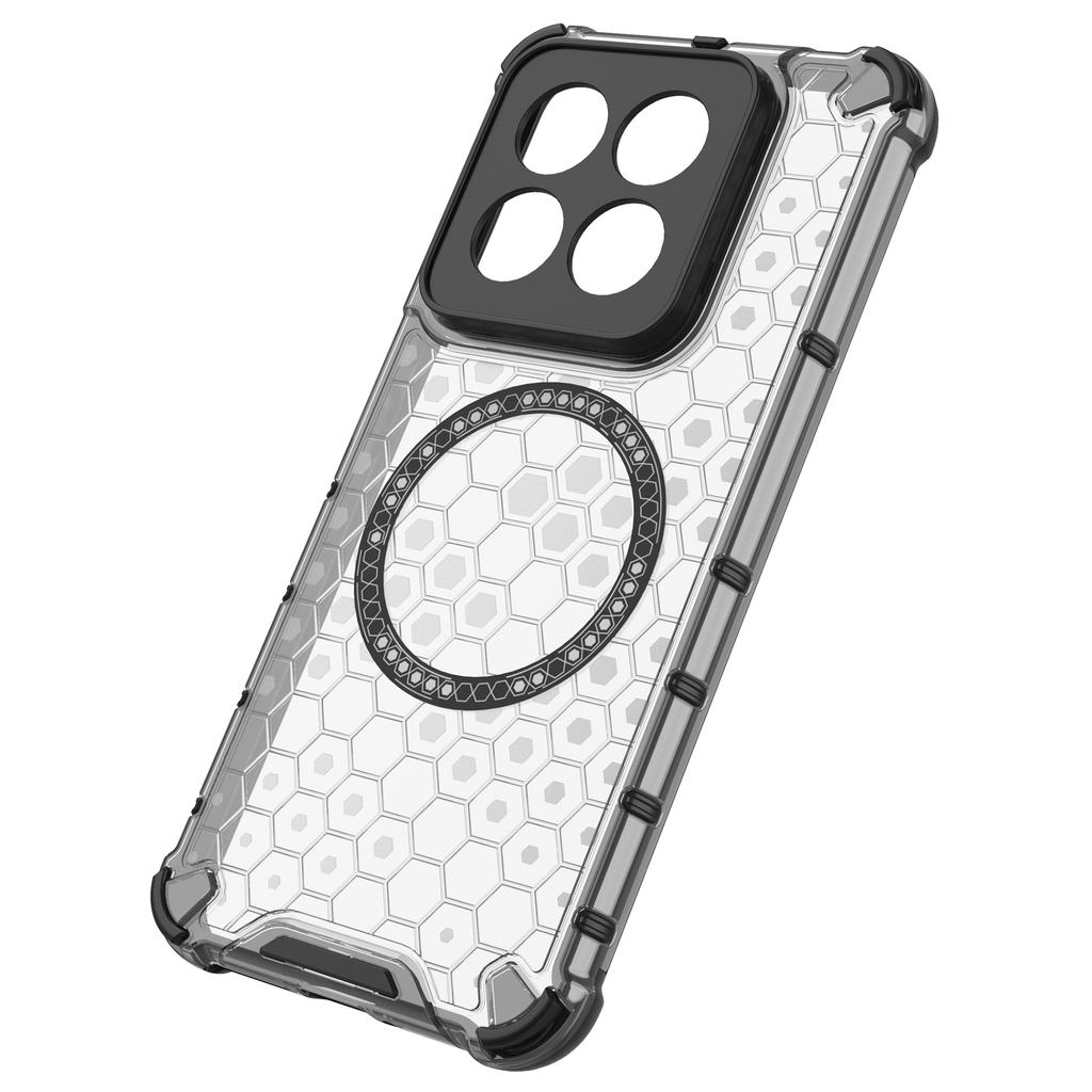 For Xiaomi 14 Pro Magnetic Case Honeycomb TPU+PC Phone Cover with Reinforced Corners