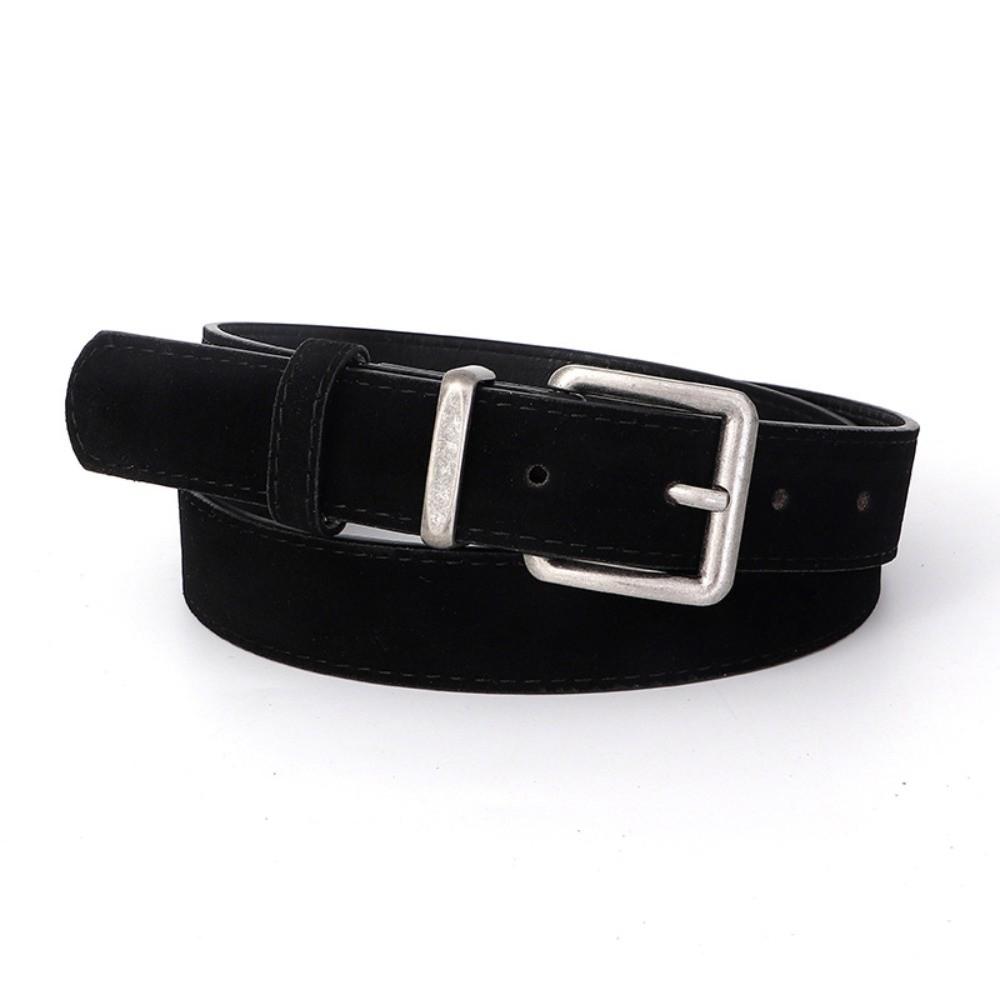 Alloy Buckle Suede Belt Faux Suede Decorative Belt Fashion Ladies Belt  Casual Outfit