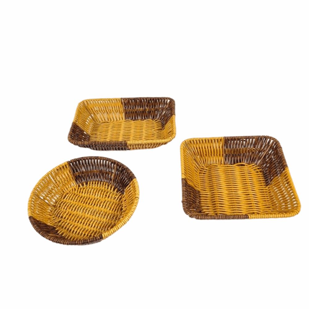 Handwoven Rattan Basket Multi-purpose Storage Tray New Wicker Basket  For Kitchen Organizer