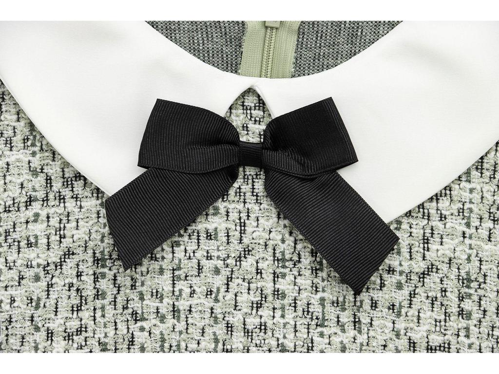 Spring 2025 Women's European and American Style Bow Sleeveless Textured Dress