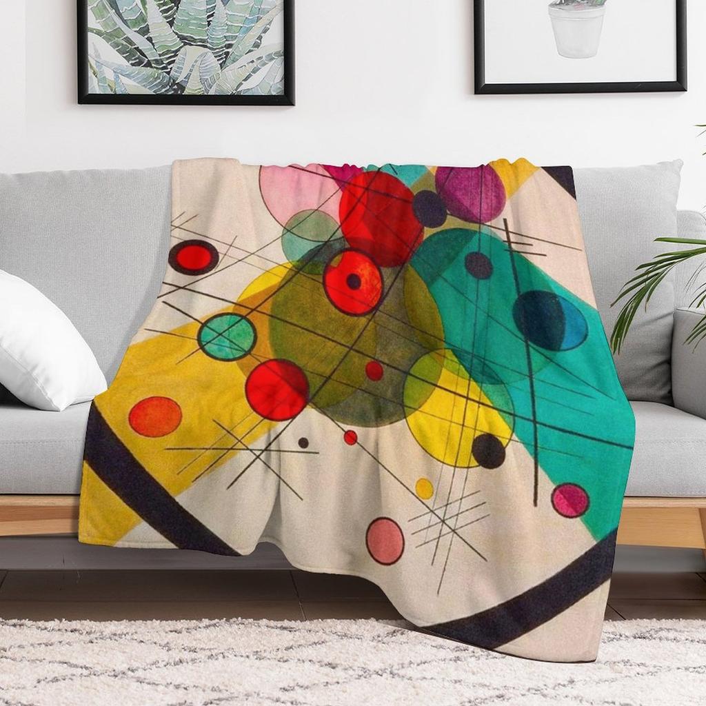 KANDINSKY HD Circles In a Circle Art Throw Blanket Flannel Fleece Soft Warm Throw Blanket