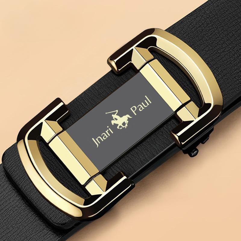 Men's Belt Toothless Automatic Buckle Genuine Leather Men's Middle Aged and Young People's Simple and Fashionable Inner Wear Belt Men's Belt