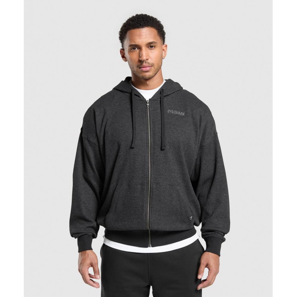 

Gymshark Толстовка с капюшоном на вафельной молнии, черная A2b3n Bc8x XS