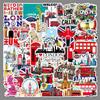 50 UK Cartoon Travel Check-in Scenery Stickers: Waterproof DIY Outdoor & Car Body Decorative Stickers