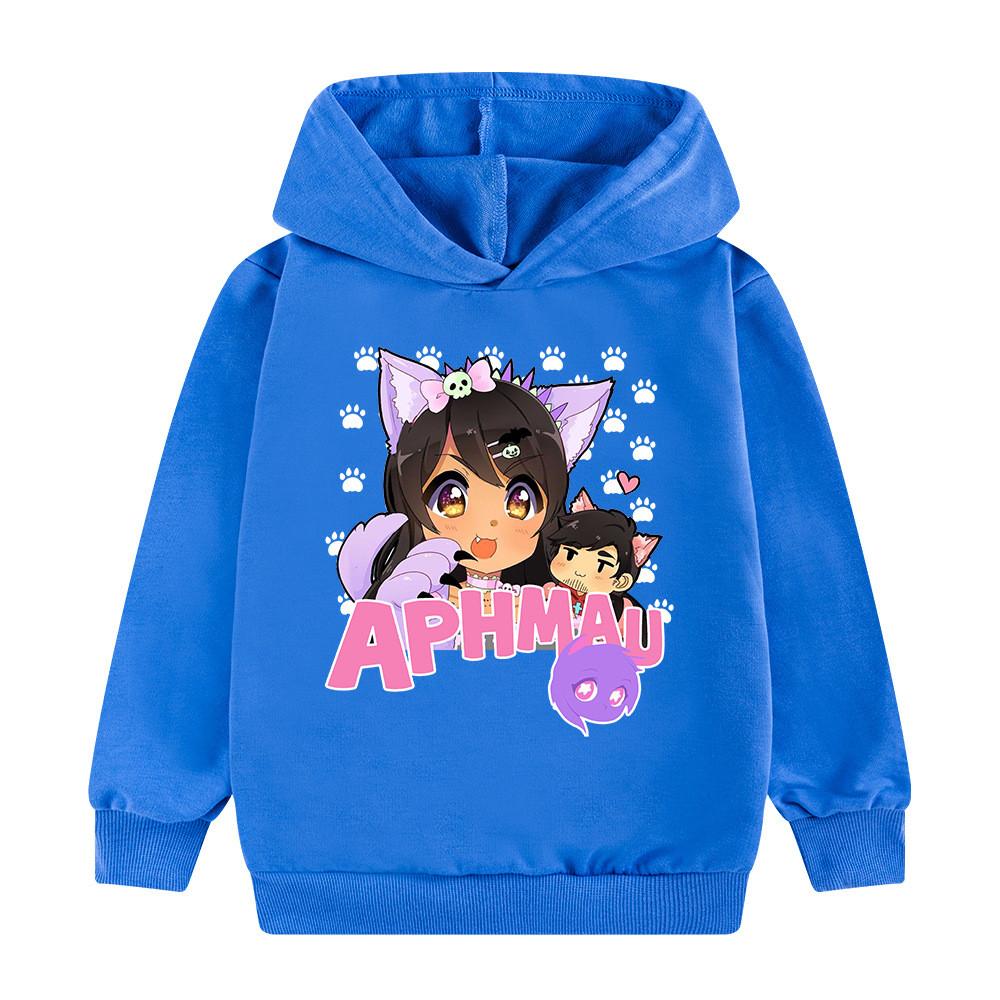 B938 Multi-color Kids Girls APHMAU Print Casual Long Sleeves Hoodie Top