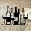 Metal Wine Glass Wall Art Hanging Decoration for Restaurant Bar Creative Wall Mounted Wine Bottle and Glass Design Metal Sculpture