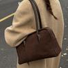 Retro Korean Tote Bag Womens Large Capaci Commuter Handbag Soft Handle Boston Bag Autumn New Sle Handbag for Women Suede Leather