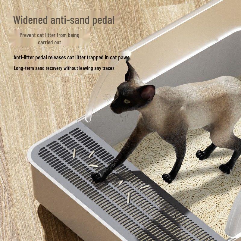 Extra Large Odor-Proof Cat Litter Box & Semi-Enclosed Anti-Splash Bed