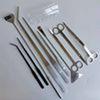Aquatic Plant Tool Set: Stainless Steel Tweezers, Scissors, Sand Shovel, Sand Polisher, Mirror Black, 5-Piece.
