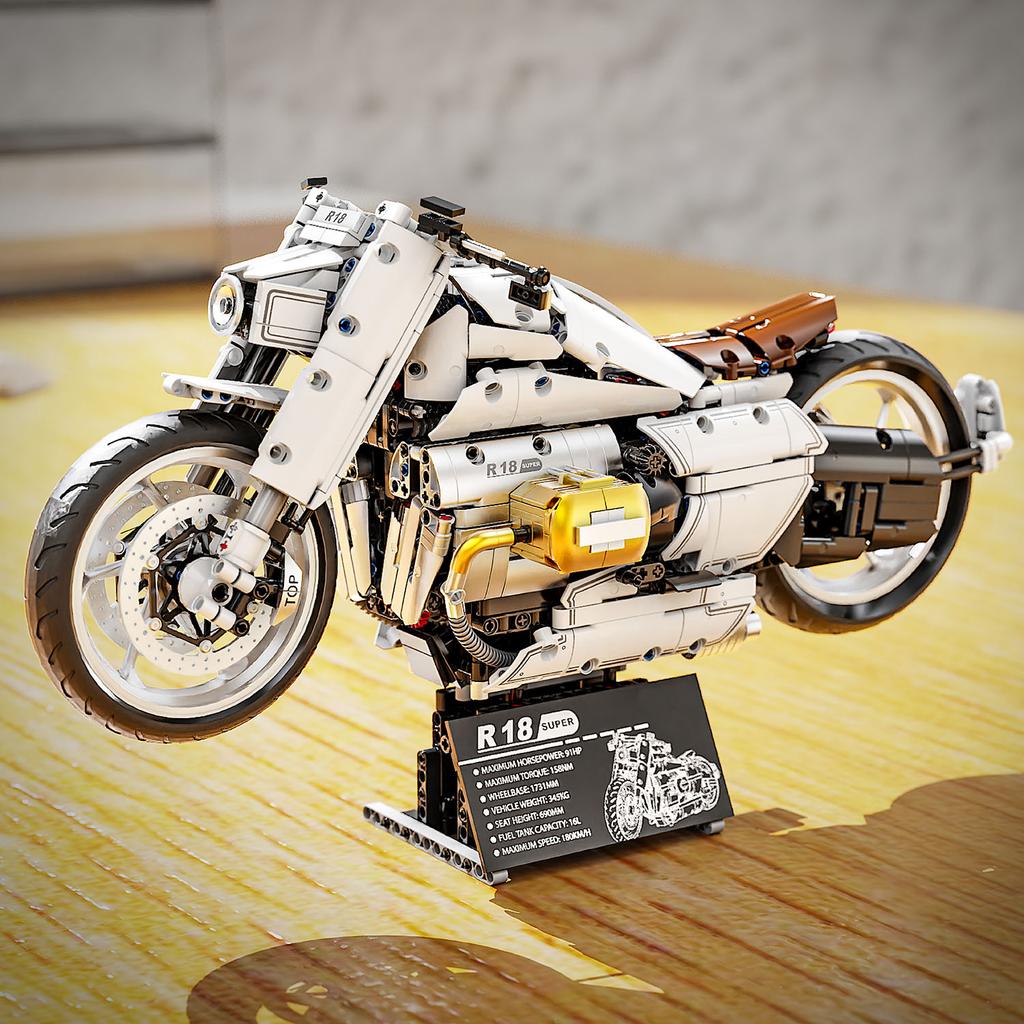 Supercar Building Block City Technique 1:5 Scale Model R18 Motorcycle Racing Speed Champions Sport Vehicles Car Toy Children's Birthday Gift No.T4055