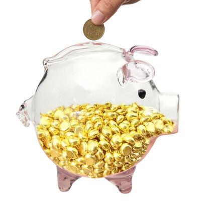 Mini Piggy Bank Glass Piggy Bank Clear Money Pot Decorative Saving Pot Lovely Money Box For Decor Gift Home Kids