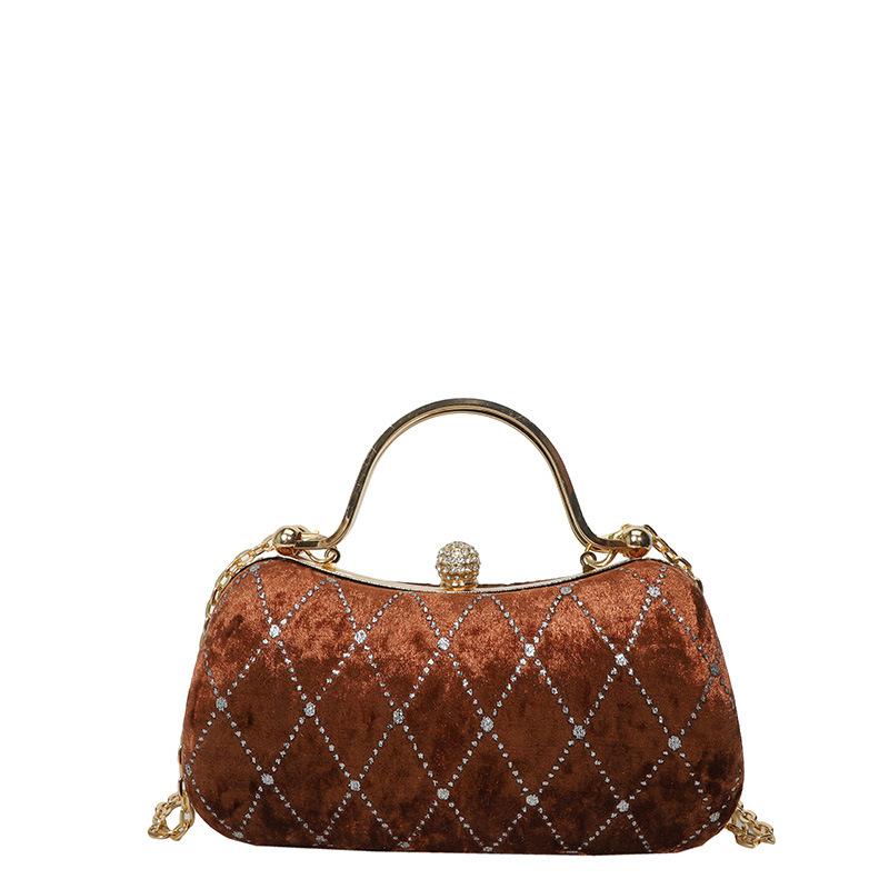 Elegant Evening Bag Rhinestone Portable Clutch Suitable For Wedding Prom Dinner Party Hanbangs Velvet Mini Formal Bags