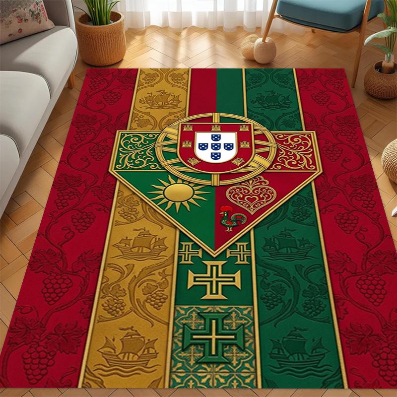Portuguese Heritage Emblem carpet printing Living room and bedroom mats Doormat Dormitory decoration Christmas gifts