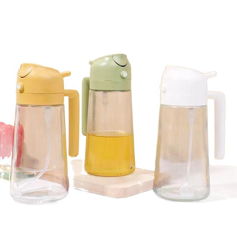 Glass Oil Sprayer & Pourer - 2-in-1 Non-stick Kitchen Oil Bottle