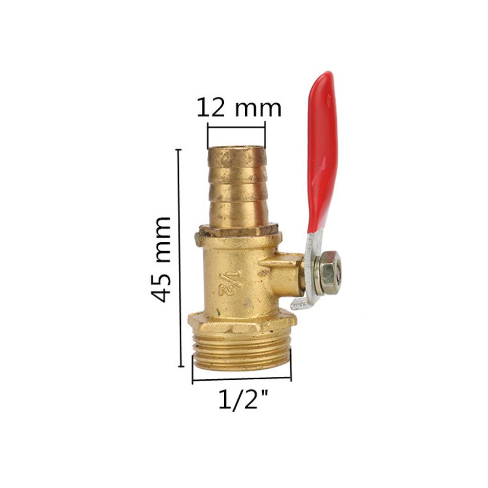 Messing Dorn-Kugelhahn 1/4 1/2 Außengewinde Verbinder Gelenk Kupferrohr Fitting Kupplung Adapter 8/10/12mm Schlauchtülle