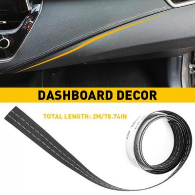 2M PU Leather Decor Line Strip Dashboard Car Sticker Moulding Trim Decorative